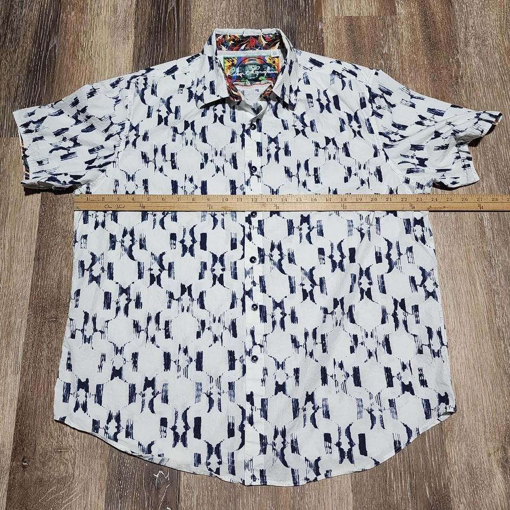Robert Graham Shirt Mens XL Parsis Woven Litmus Test Classic Fit Button Up Cuff - Picture 8 of 9